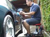 Porsche being lightly machine polished